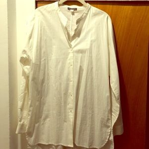Long Sleeve Mandarin Collar Button Down Shirt